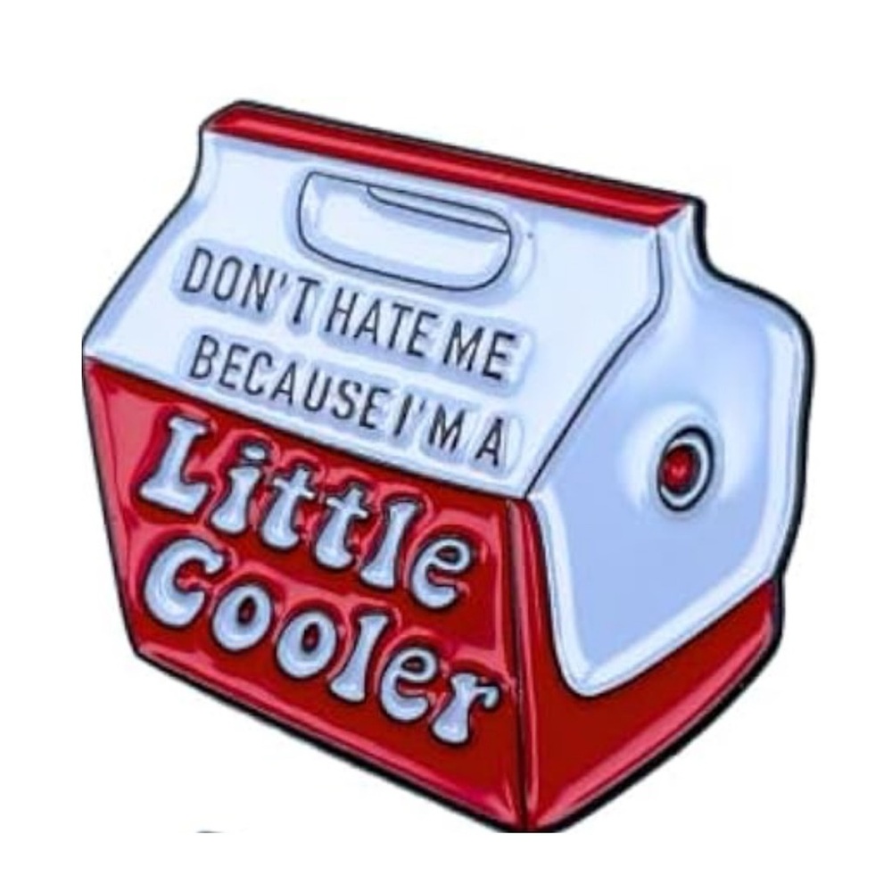 NEW “Don’t Hate Me Because I’m A Little Cooler” Enamel Pin Red Lunchbox Funny